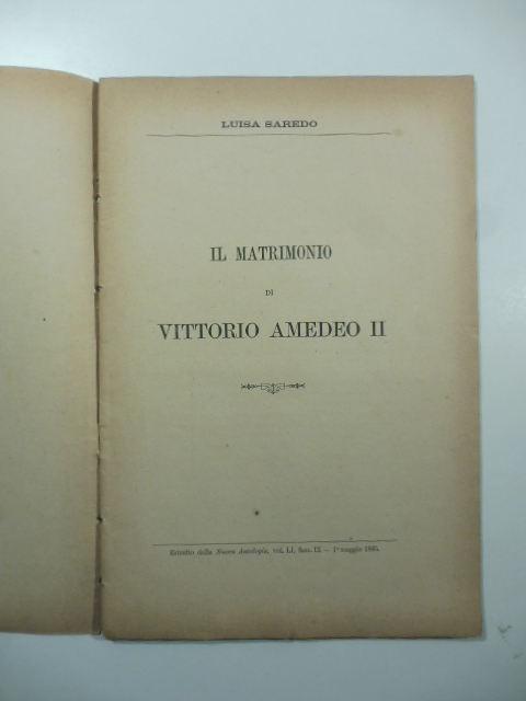 Il matrimonio di Vittorio Amedeo II